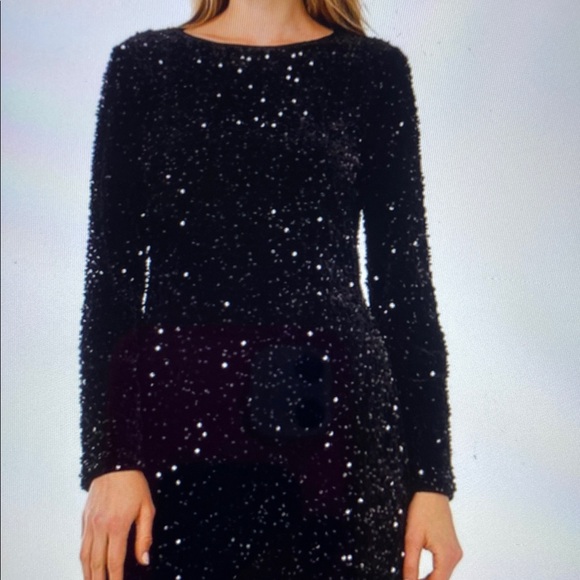 2X. DILLARDS SEQUIN FABRICATION LONG SLEEVED DRESS - Picture 2 of 10